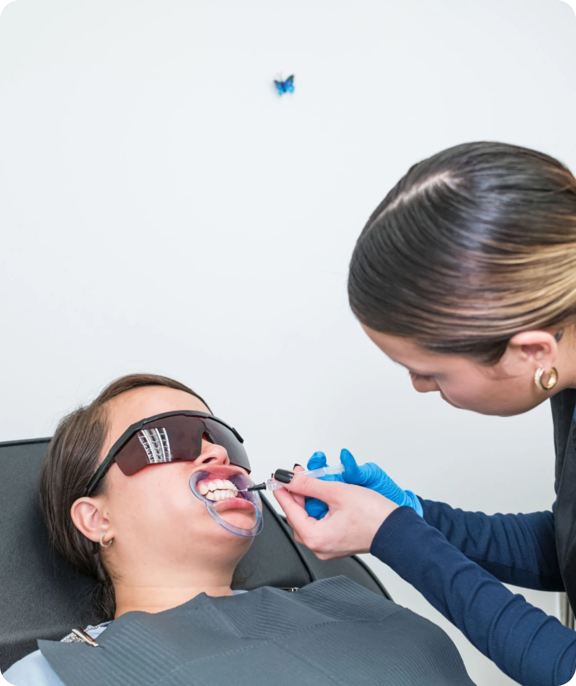 Dentist working on patient's teeth
