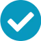 Check symbol in blue circle