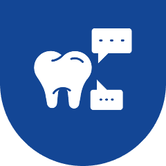 Tooth with speech bubbles illustration