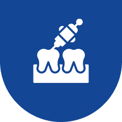 Oral hygiene illustration in white and blue