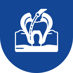 Blue dental emblem with tooth