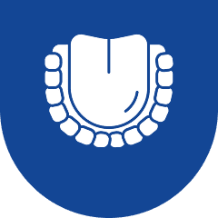 Dental logo with tongue and teeth