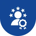Achievement symbol with stars and badge